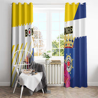 British Leeward Islands Window Curtain Tropical Flower Grunge Style
