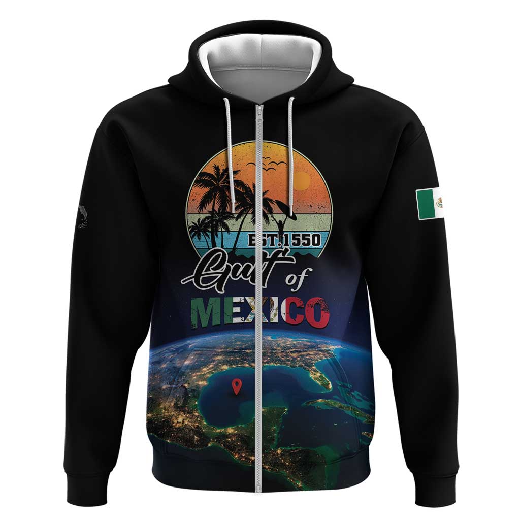 Personalized Gulf Of Mexico Est 1550 Zip Hoodie Gulf Of Mexico From Space