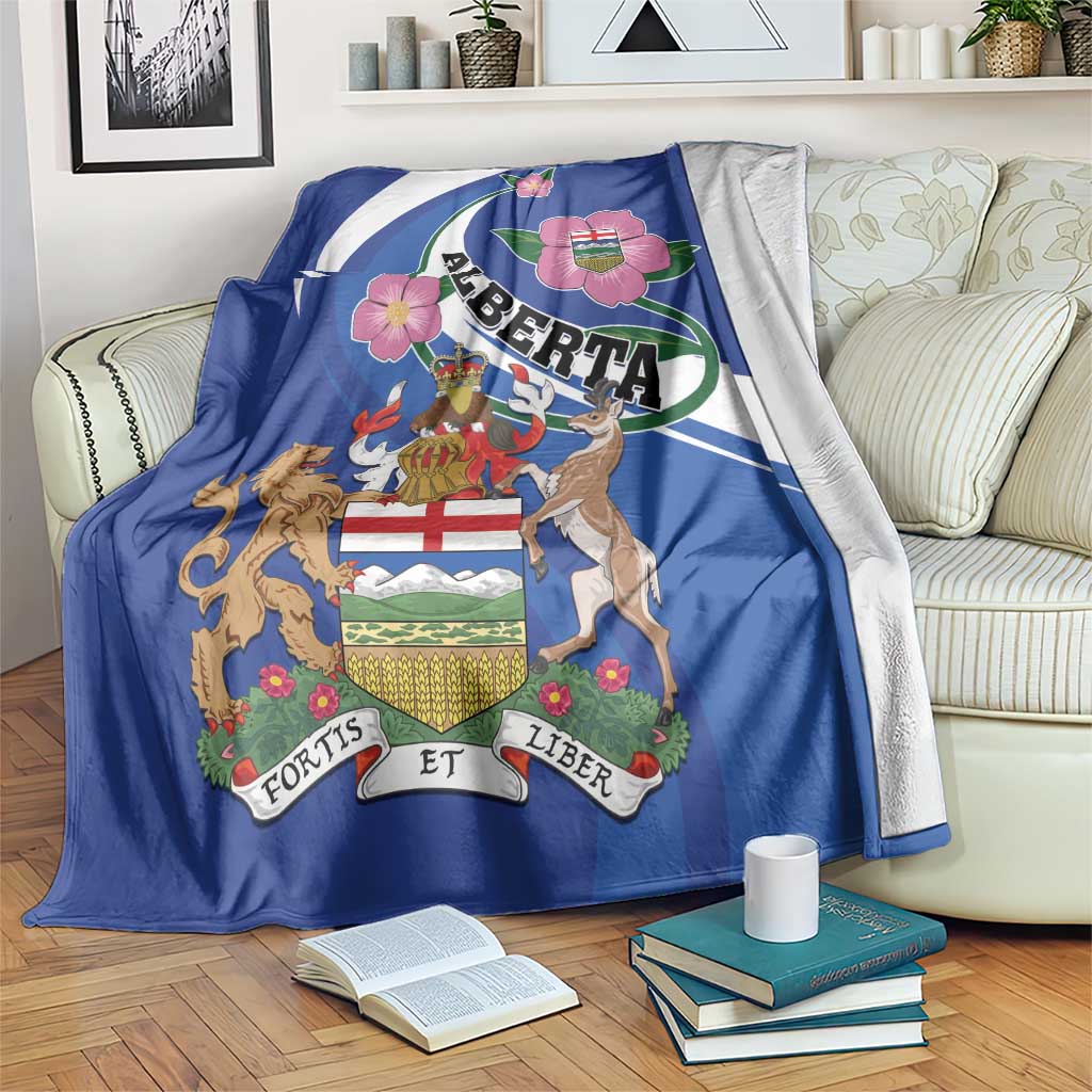 Canada Alberta Province Blanket Wild Rose Fortis et liber