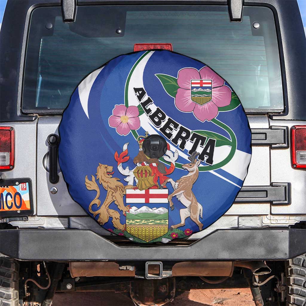 Canada Alberta Province Spare Tire Cover Wild Rose Fortis et liber