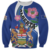 Personalized Canada Alberta Province Sweatshirt Wild Rose Fortis et liber