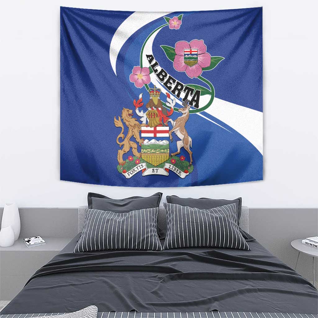 Canada Alberta Province Tapestry Wild Rose Fortis et liber
