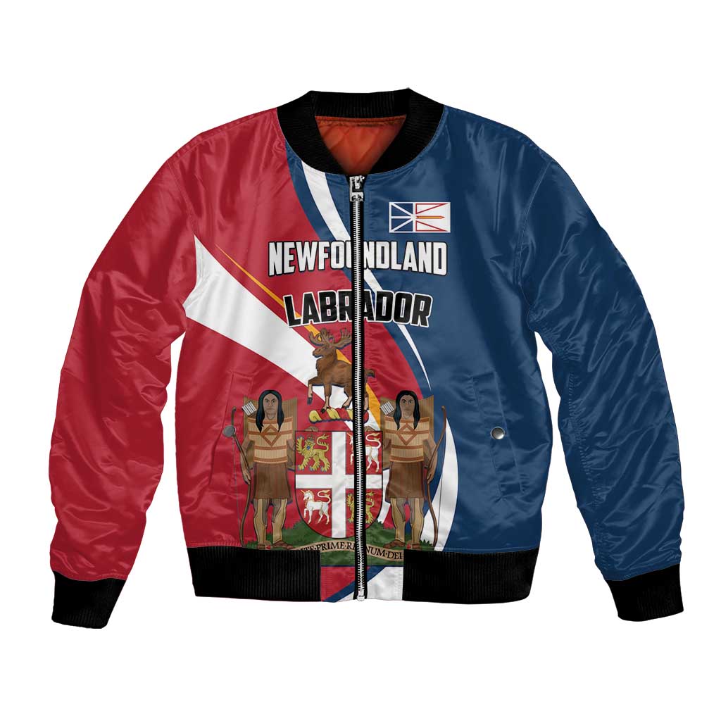 Personalized Canada Newfoundland and Labrador Province Bomber Jacket Quaerite prime regnum Dei