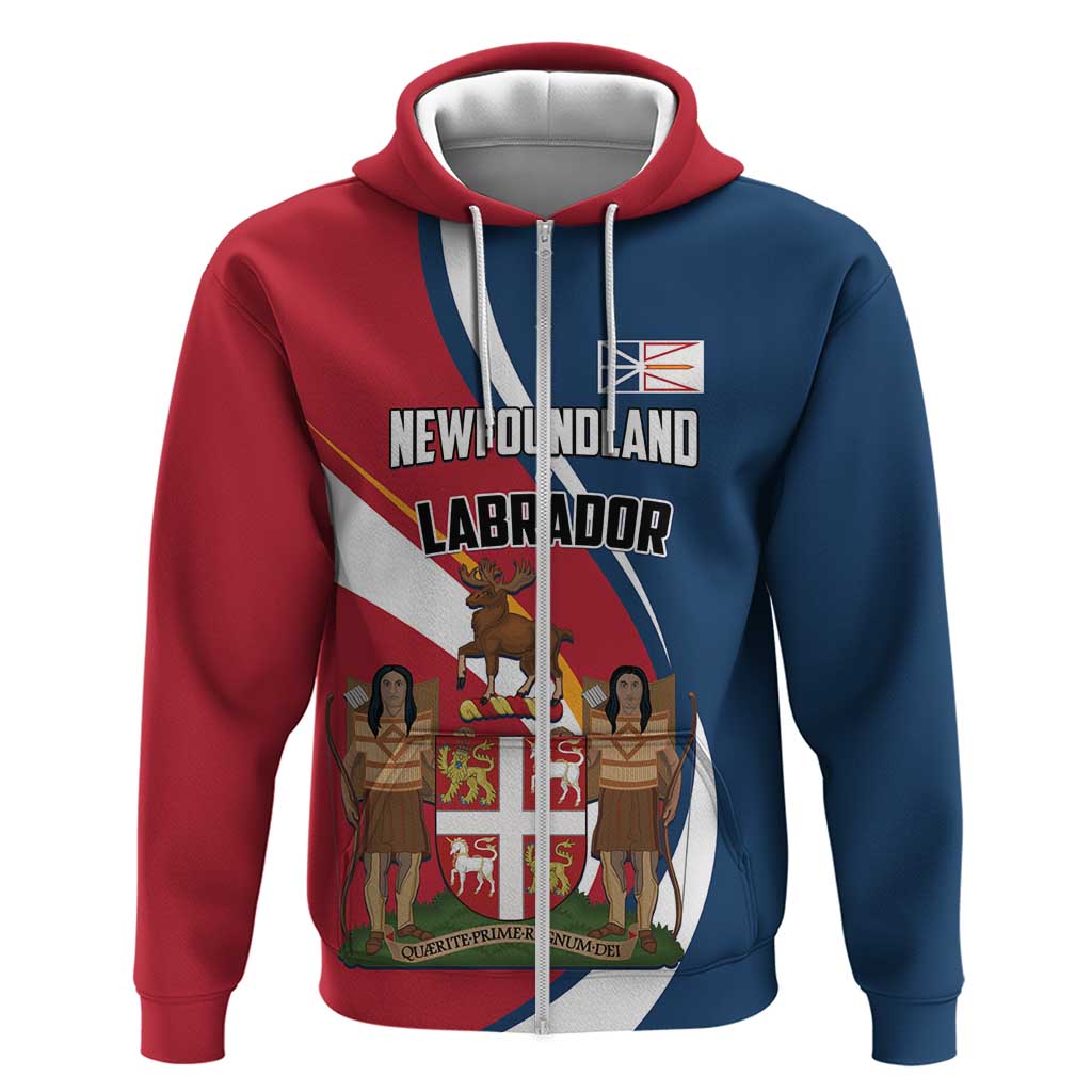 Personalized Canada Newfoundland and Labrador Province Zip Hoodie Quaerite prime regnum Dei