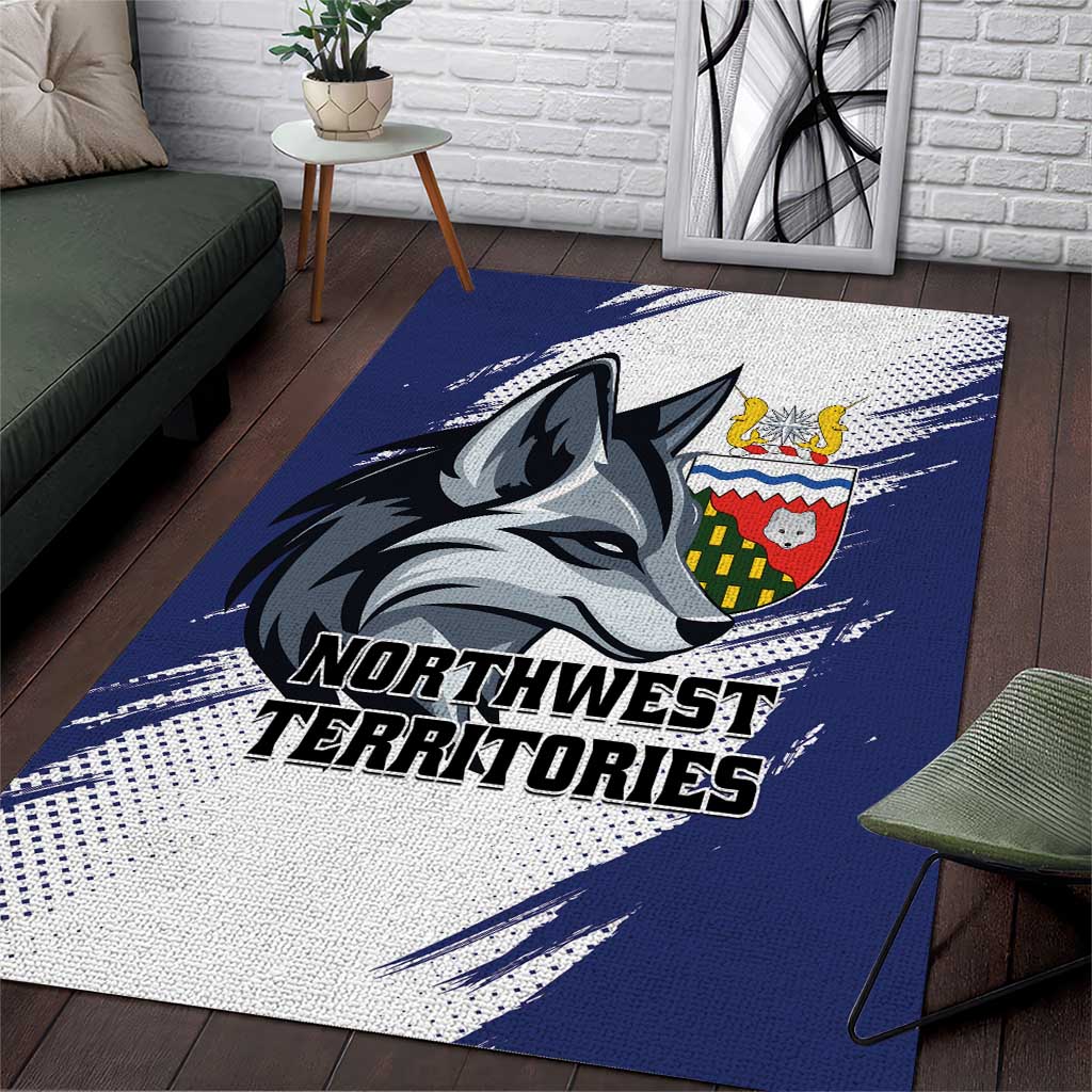 Canada Northwest Territories Area Rug White Fox Grunge Stylized