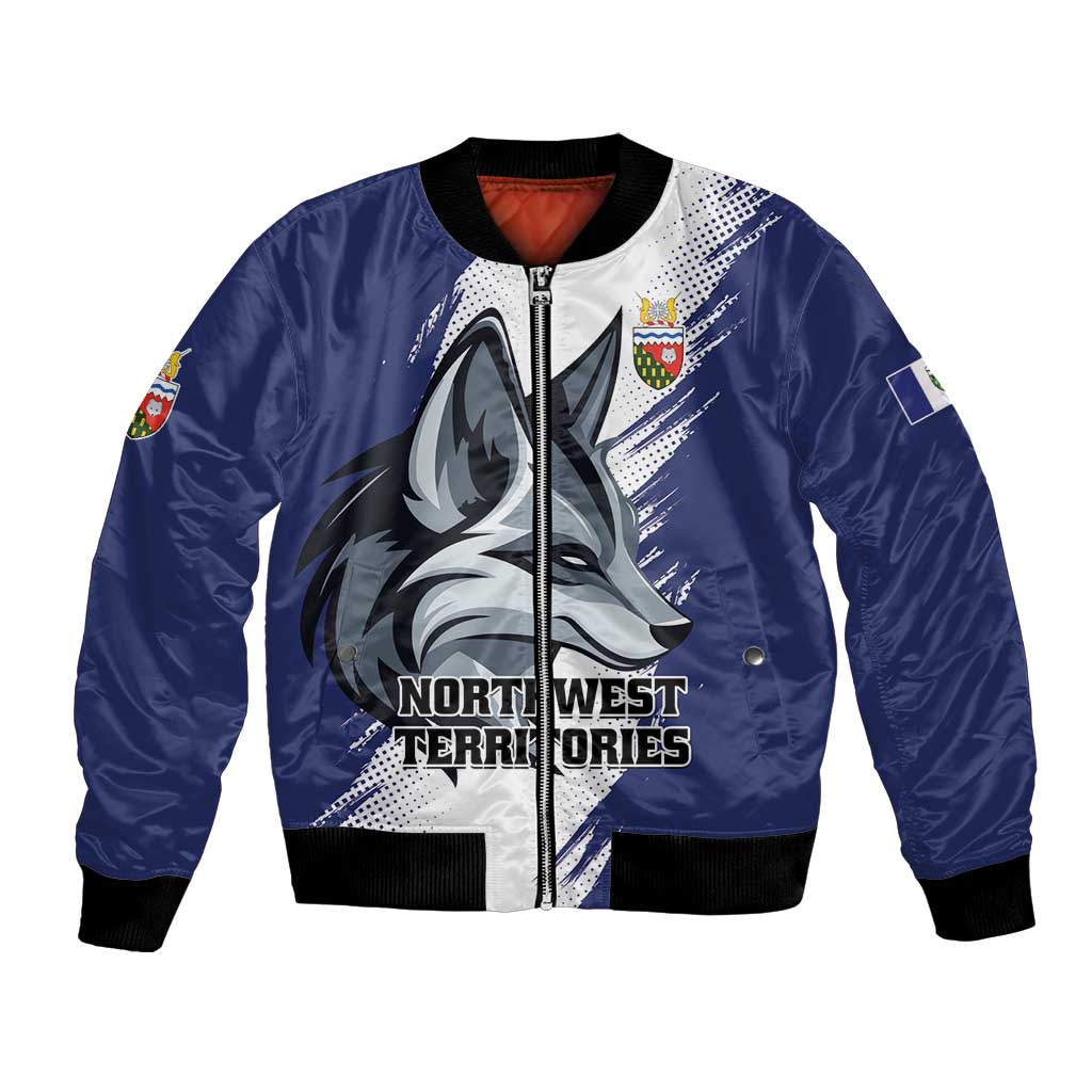 Personalized Canada Northwest Territories Bomber Jacket White Fox Grunge Stylized