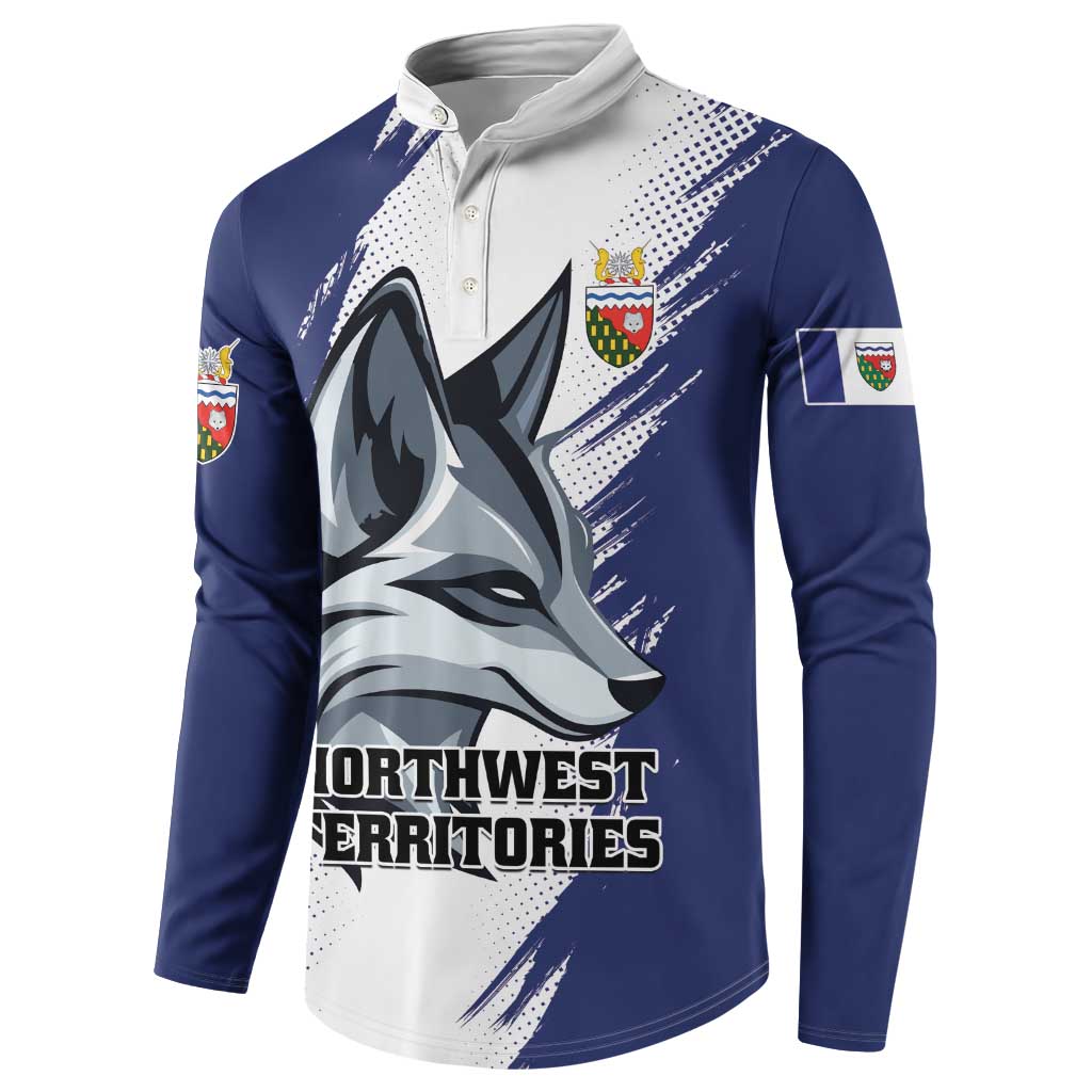 Personalized Canada Northwest Territories Button Sweatshirt White Fox Grunge Stylized