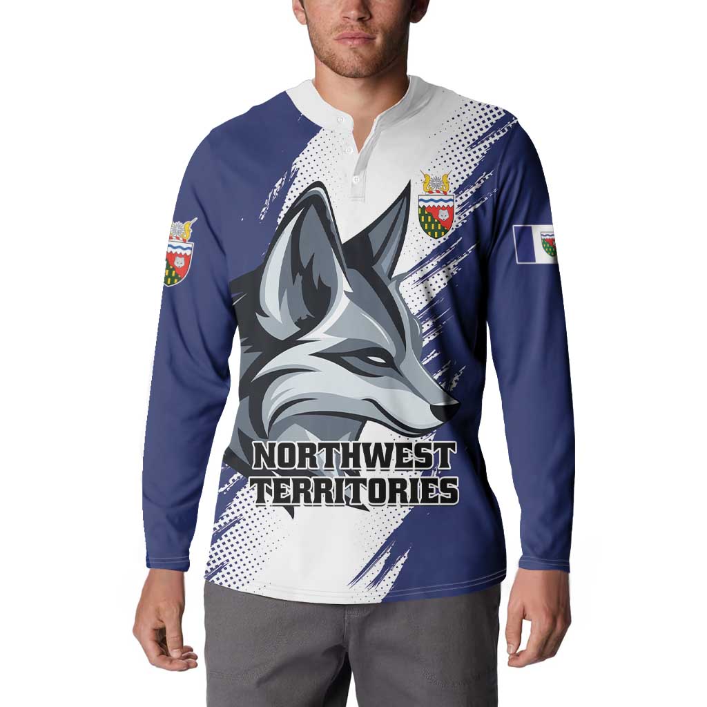 Personalized Canada Northwest Territories Button Sweatshirt White Fox Grunge Stylized