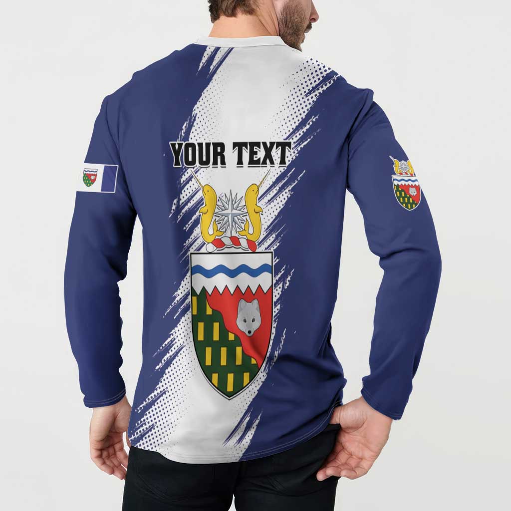 Personalized Canada Northwest Territories Button Sweatshirt White Fox Grunge Stylized