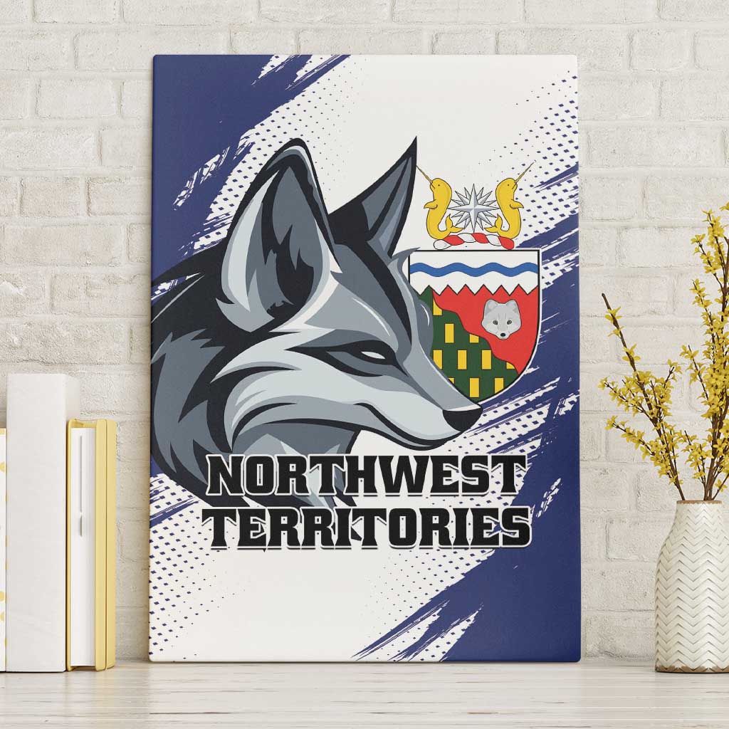 Canada Northwest Territories Canvas Wall Art White Fox Grunge Stylized