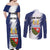 Personalized Canada Northwest Territories Couples Matching Off Shoulder Maxi Dress and Long Sleeve Button Shirt White Fox Grunge Stylized