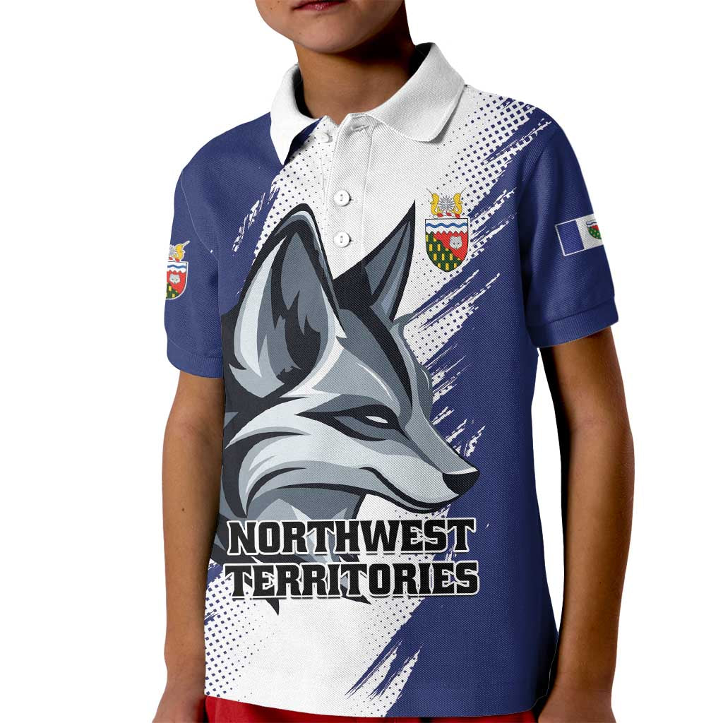 Personalized Canada Northwest Territories Kid Polo Shirt White Fox Grunge Stylized