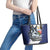 Canada Northwest Territories Leather Tote Bag White Fox Grunge Stylized