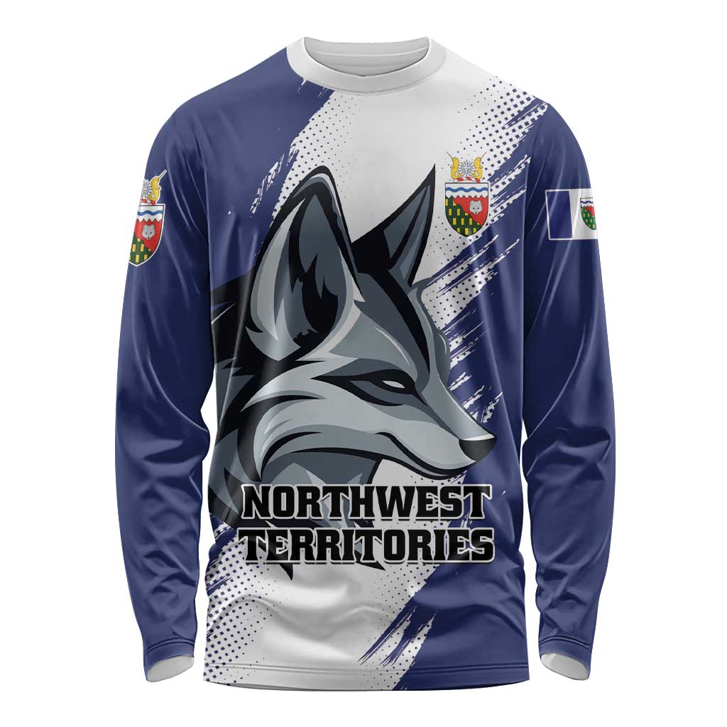 Personalized Canada Northwest Territories Long Sleeve Shirt White Fox Grunge Stylized