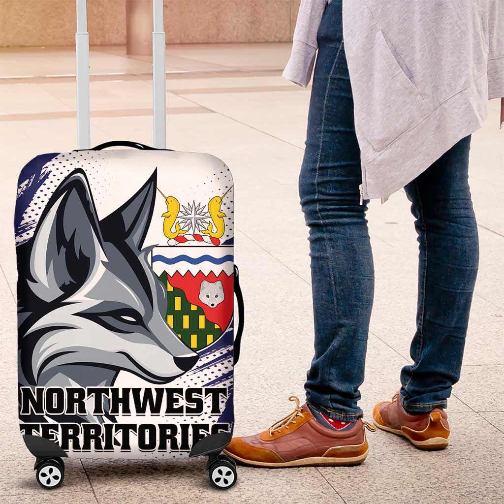 Canada Northwest Territories Luggage Cover White Fox Grunge Stylized