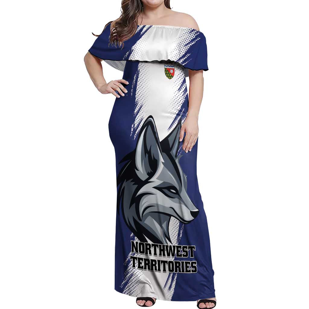 Personalized Canada Northwest Territories Off Shoulder Maxi Dress White Fox Grunge Stylized