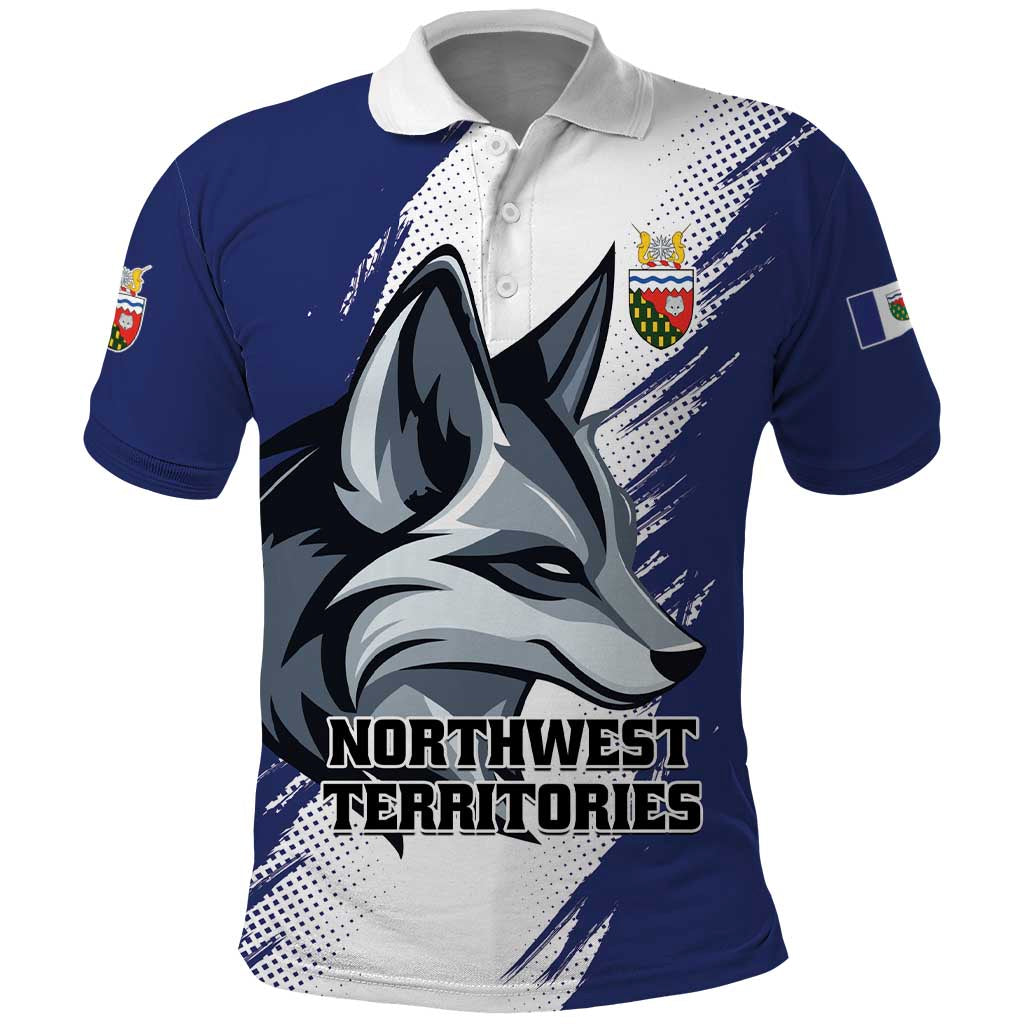 Personalized Canada Northwest Territories Polo Shirt White Fox Grunge Stylized