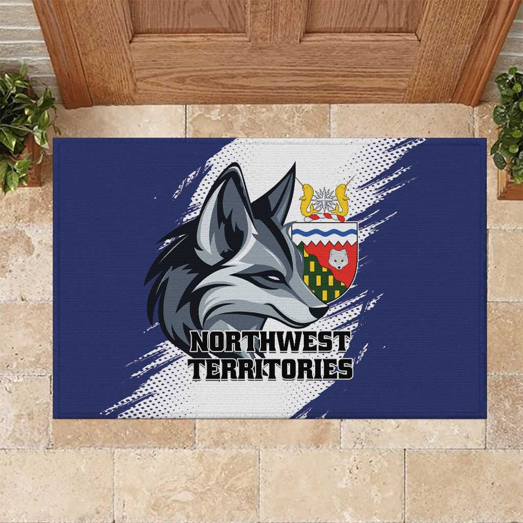 Canada Northwest Territories Rubber Doormat White Fox Grunge Stylized