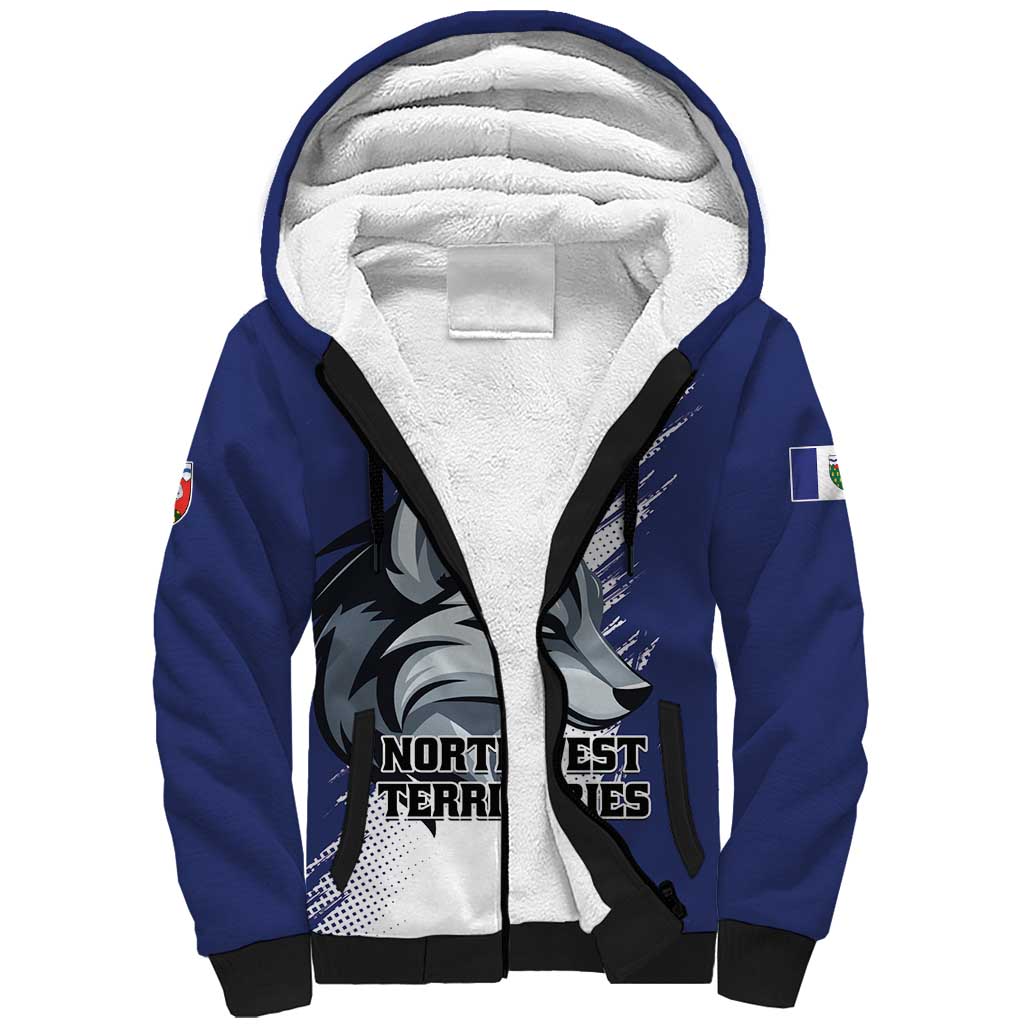 Personalized Canada Northwest Territories Sherpa Hoodie White Fox Grunge Stylized