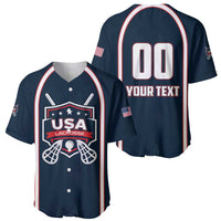 Blue lacrosse jersey set with USA logo front and back, 00 and YOUR TEXT