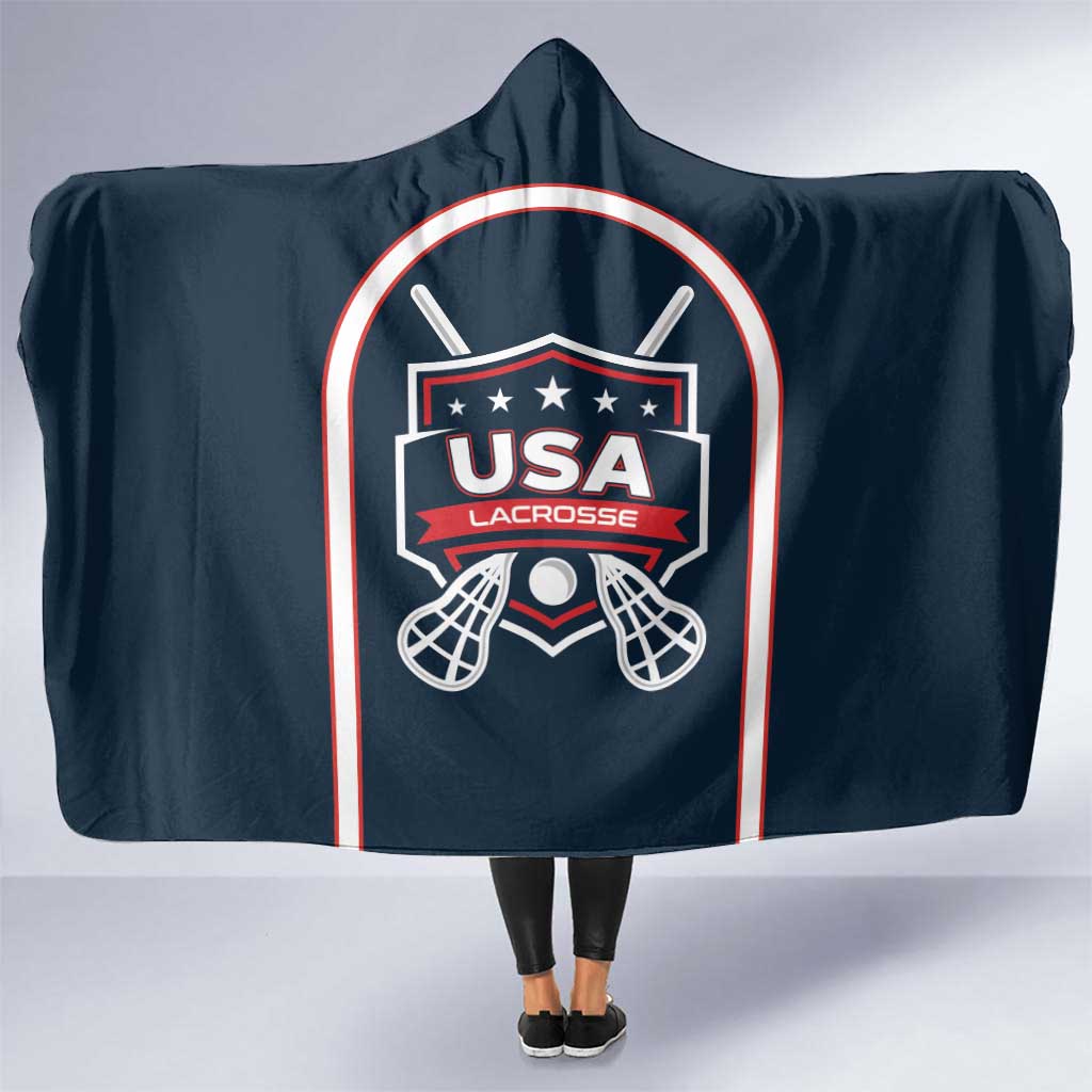 USA 2025 Lacrosse Hooded Blanket USA Growing the Game Blue Version