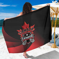 Black and red Canada Lacrosse graphic sarong with tied edge, full logo front
