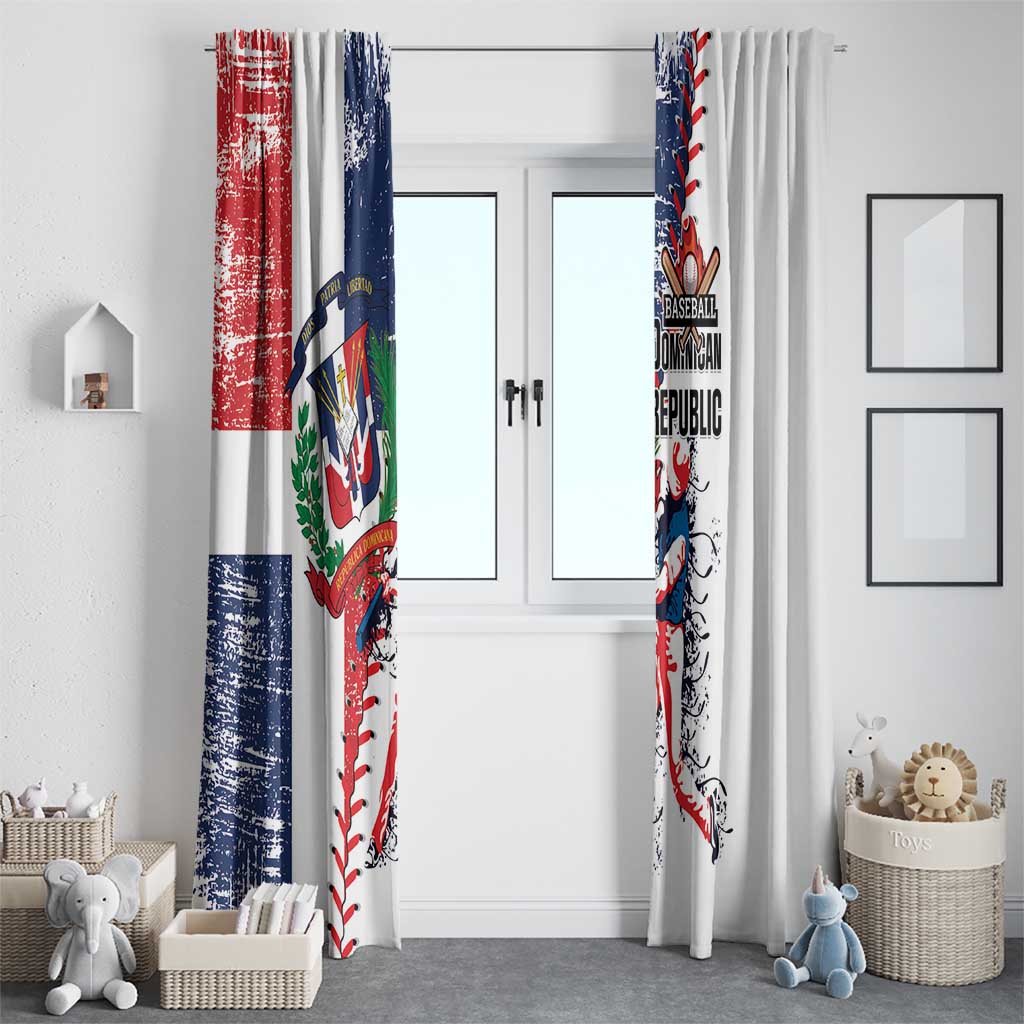 Baseball Dominican Republic Window Curtain Come On Team DR Grunge Style