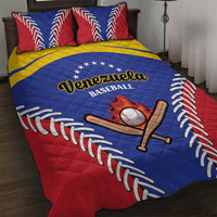 Baseball quilt bed set with blue quilt, red and yellow stripes, and baseball bat graphic