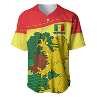 Baseball jersey with lion graphic and 'SENEGAL' text; red, yellow, and green