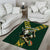 Custom South Africa 2024 Rugby Area Rug Go Springboks Protea Pattern - Wonder Print Shop