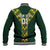 Custom South Africa 2024 Rugby Baseball Jacket Go Springboks Protea Pattern - Wonder Print Shop