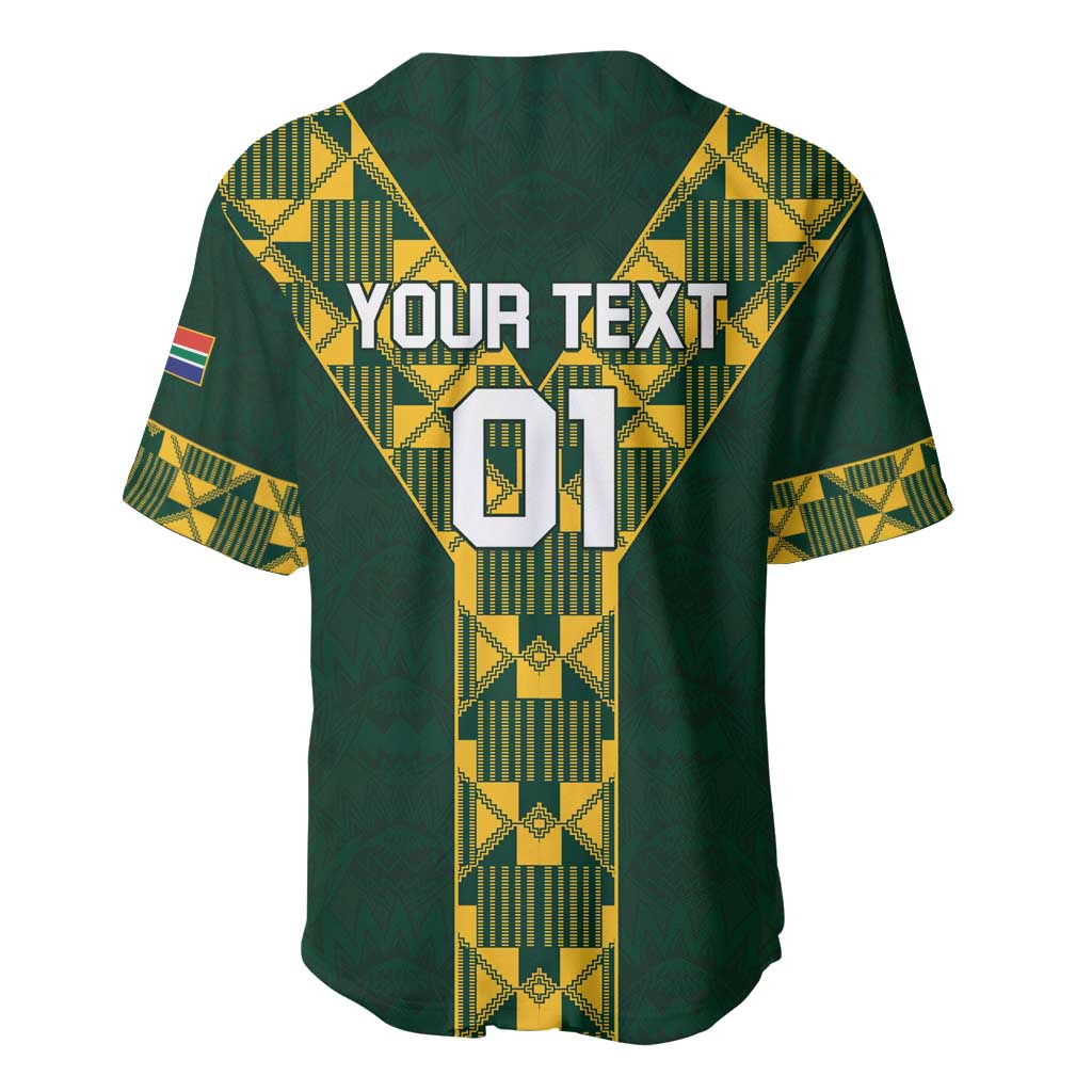 Green rugby baseball jersey, yellow geometric back with large 01 print