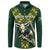 Custom South Africa 2024 Rugby Button Sweatshirt Go Springboks Protea Pattern - Wonder Print Shop