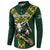 Custom South Africa 2024 Rugby Button Sweatshirt Go Springboks Protea Pattern - Wonder Print Shop