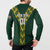 Custom South Africa 2024 Rugby Button Sweatshirt Go Springboks Protea Pattern - Wonder Print Shop