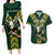 Custom South Africa 2024 Rugby Couples Matching Long Sleeve Bodycon Dress and Hawaiian Shirt Go Springboks Protea Pattern - Wonder Print Shop