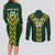 Custom South Africa 2024 Rugby Couples Matching Long Sleeve Bodycon Dress and Long Sleeve Button Shirt Go Springboks Protea Pattern - Wonder Print Shop