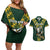 Custom South Africa 2024 Rugby Couples Matching Off Shoulder Short Dress and Hawaiian Shirt Go Springboks Protea Pattern - Wonder Print Shop