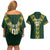 Custom South Africa 2024 Rugby Couples Matching Off Shoulder Short Dress and Hawaiian Shirt Go Springboks Protea Pattern - Wonder Print Shop