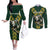 Custom South Africa 2024 Rugby Couples Matching Off The Shoulder Long Sleeve Dress and Long Sleeve Button Shirt Go Springboks Protea Pattern