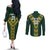 Custom South Africa 2024 Rugby Couples Matching Off The Shoulder Long Sleeve Dress and Long Sleeve Button Shirt Go Springboks Protea Pattern