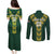 Custom South Africa 2024 Rugby Couples Matching Puletasi and Long Sleeve Button Shirt Go Springboks Protea Pattern - Wonder Print Shop