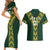 Custom South Africa 2024 Rugby Couples Matching Short Sleeve Bodycon Dress and Hawaiian Shirt Go Springboks Protea Pattern - Wonder Print Shop