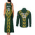 Custom South Africa 2024 Rugby Couples Matching Tank Maxi Dress and Long Sleeve Button Shirt Go Springboks Protea Pattern - Wonder Print Shop