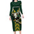 Custom South Africa 2024 Rugby Family Matching Long Sleeve Bodycon Dress and Hawaiian Shirt Go Springboks Protea Pattern - Wonder Print Shop