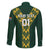 Custom South Africa 2024 Rugby Family Matching Off The Shoulder Long Sleeve Dress and Hawaiian Shirt Go Springboks Protea Pattern - Wonder Print Shop