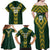 Custom South Africa 2024 Rugby Family Matching Off Shoulder Maxi Dress and Hawaiian Shirt Go Springboks Protea Pattern - Wonder Print Shop