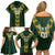 Custom South Africa 2024 Rugby Family Matching Off Shoulder Short Dress and Hawaiian Shirt Go Springboks Protea Pattern - Wonder Print Shop