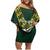 Custom South Africa 2024 Rugby Family Matching Off Shoulder Short Dress and Hawaiian Shirt Go Springboks Protea Pattern - Wonder Print Shop