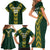 Custom South Africa 2024 Rugby Family Matching Short Sleeve Bodycon Dress and Hawaiian Shirt Go Springboks Protea Pattern - Wonder Print Shop